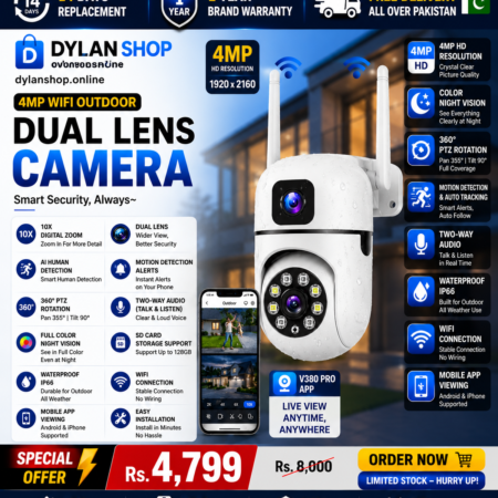 Dylan 4MP Outdoor Dual Lens WiFi Security Camera