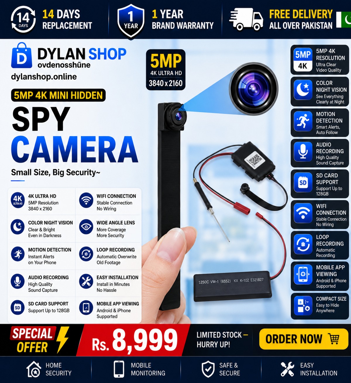 5MP 4K Hidden WiFi Camera